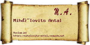 Mihálovits Antal névjegykártya
