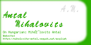 antal mihalovits business card